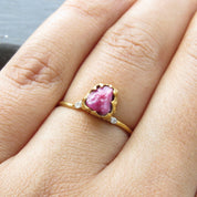 Natural Raw Ruby Solitaire Ring