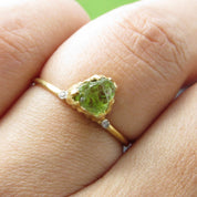 Natural Raw Birthstone Solitaire Rings - Rough Gemstone Jewelry