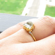 Natural Raw Quartz Crystal Solitaire Ring