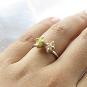 Natural Raw Yellow & Red Diamond Ring