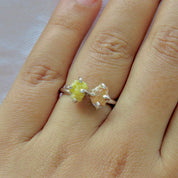 Natural Raw Yellow & Red Diamond Ring