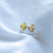 Natural Raw Yellow & Red Diamond Ring
