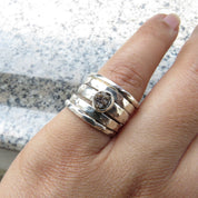 Chunky Boho Style Natural Raw Brown Diamond Ring