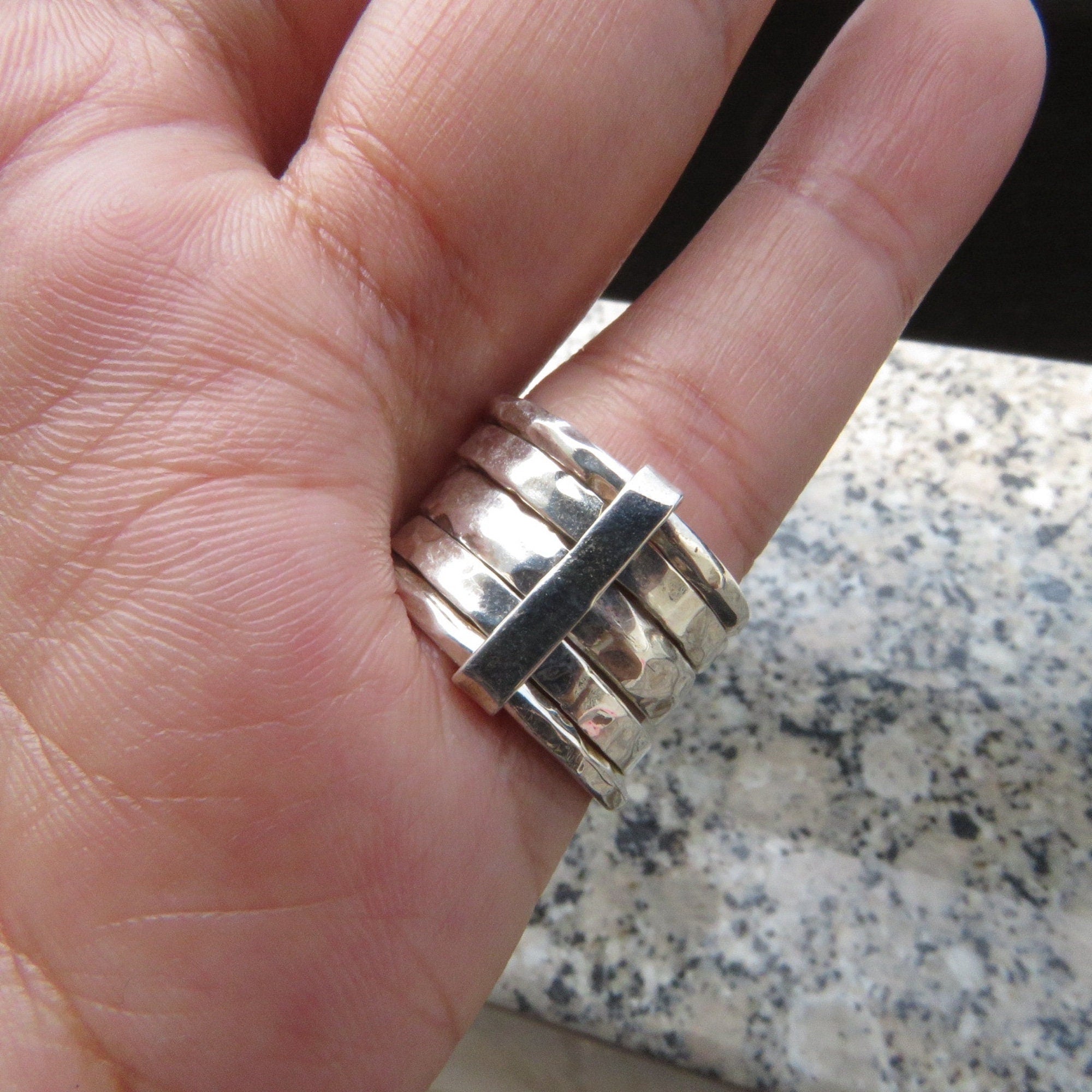 Chunky Boho Style Natural Raw Brown Diamond Ring