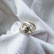 Chunky Boho Style Natural Raw Brown Diamond Ring