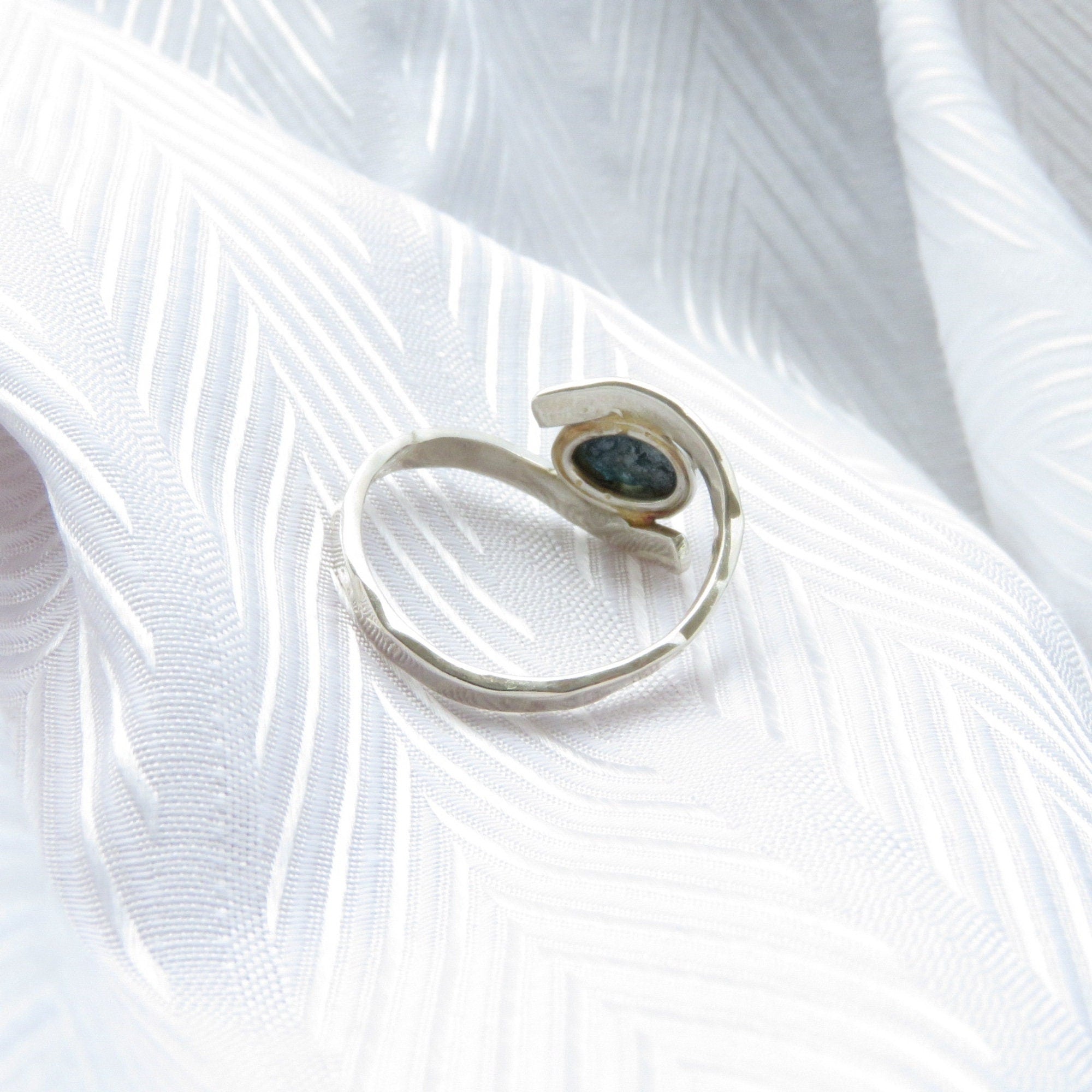 Natural Raw Blue Diamond Solitaire Statement Ring