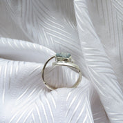 Natural Raw Blue Diamond Solitaire Statement Ring