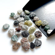 Dainty Black Raw Diamond Solitaire Everyday Wear Ring