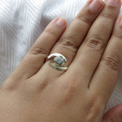 Natural Raw Blue Diamond Solitaire Statement Ring