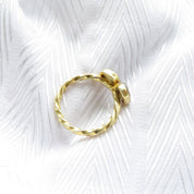 2 Stone Raw Yellow Diamond Ring