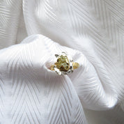 Yellow Raw Diamond Chunky Boho Style Solitaire Statement Ring