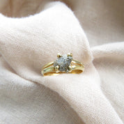 Gray Raw Diamond Solitaire Everyday Wear Ring