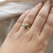 Gray Raw Diamond Solitaire Everyday Wear Ring
