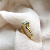 Gray Raw Diamond Solitaire Everyday Wear Ring