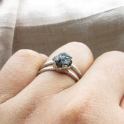 Black Raw Diamond Solitaire Everyday Wear Ring