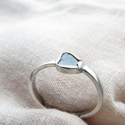 Dainty Black Raw Diamond Solitaire Everyday Wear Ring