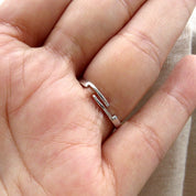 Dainty Black Raw Diamond Solitaire Everyday Wear Ring