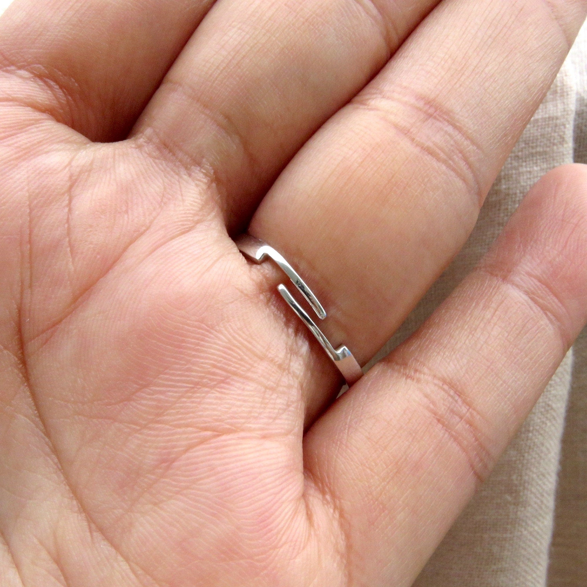 Dainty Black Raw Diamond Solitaire Everyday Wear Ring