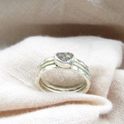 Raw Rough Brown Diamond Solitaire Ring