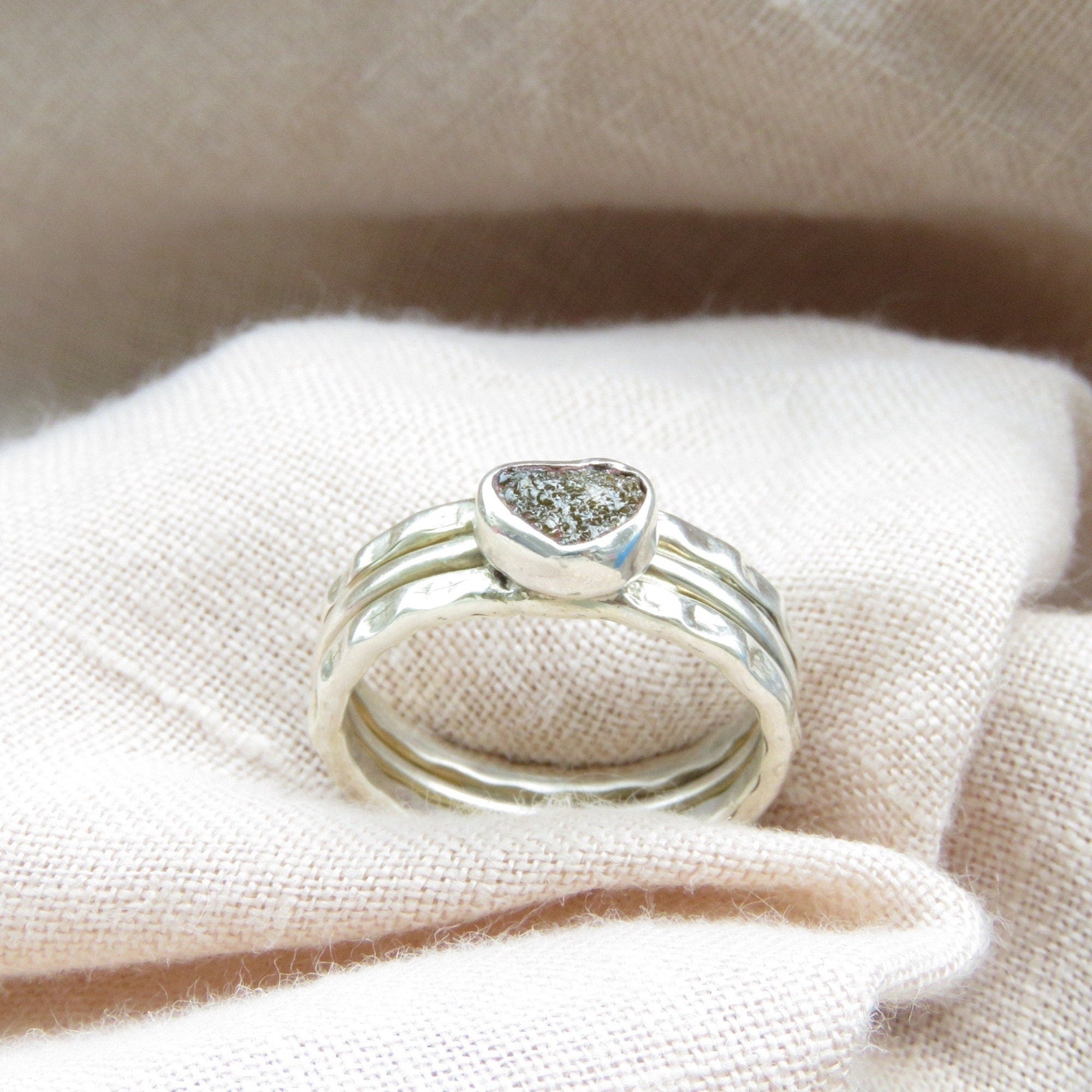 Raw Rough Brown Diamond Solitaire Ring