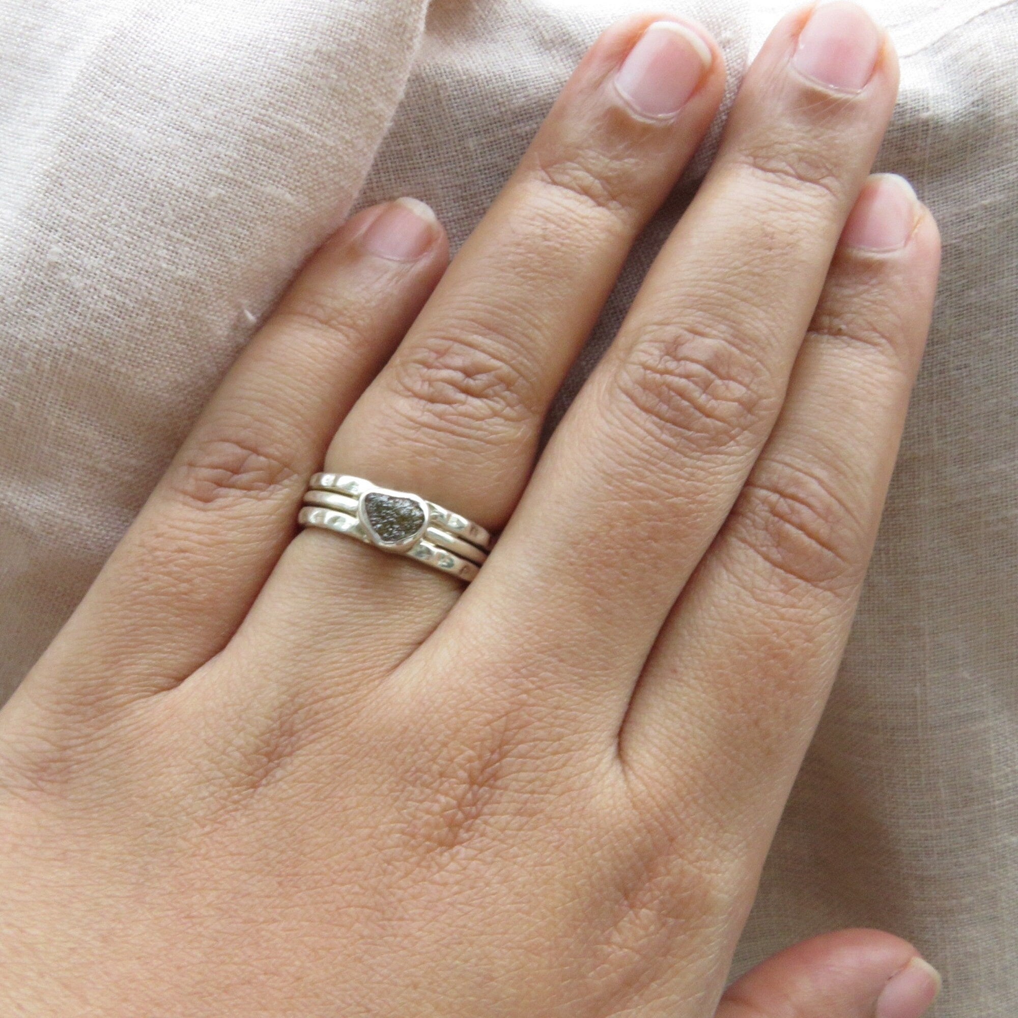 Raw Rough Brown Diamond Solitaire Ring