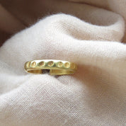 Brown Raw Diamond Gold Hammered Solitaire Statement Ring