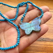 Butterfly Labradorite Pendant Necklace