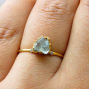 Raw Blue Aquamarine Ring