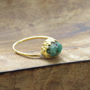 Natural Raw Emerald Ring