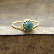Natural Raw Emerald Ring