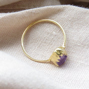 Natural Raw Amethyst Solitaire Ring