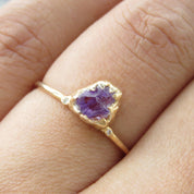 Natural Raw Birthstone Solitaire Rings - Rough Gemstone Jewelry