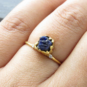 Natural Raw Birthstone Solitaire Rings - Rough Gemstone Jewelry