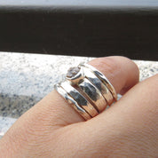 Chunky Boho Style Natural Raw Brown Diamond Ring