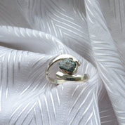 Natural Raw Blue Diamond Solitaire Statement Ring