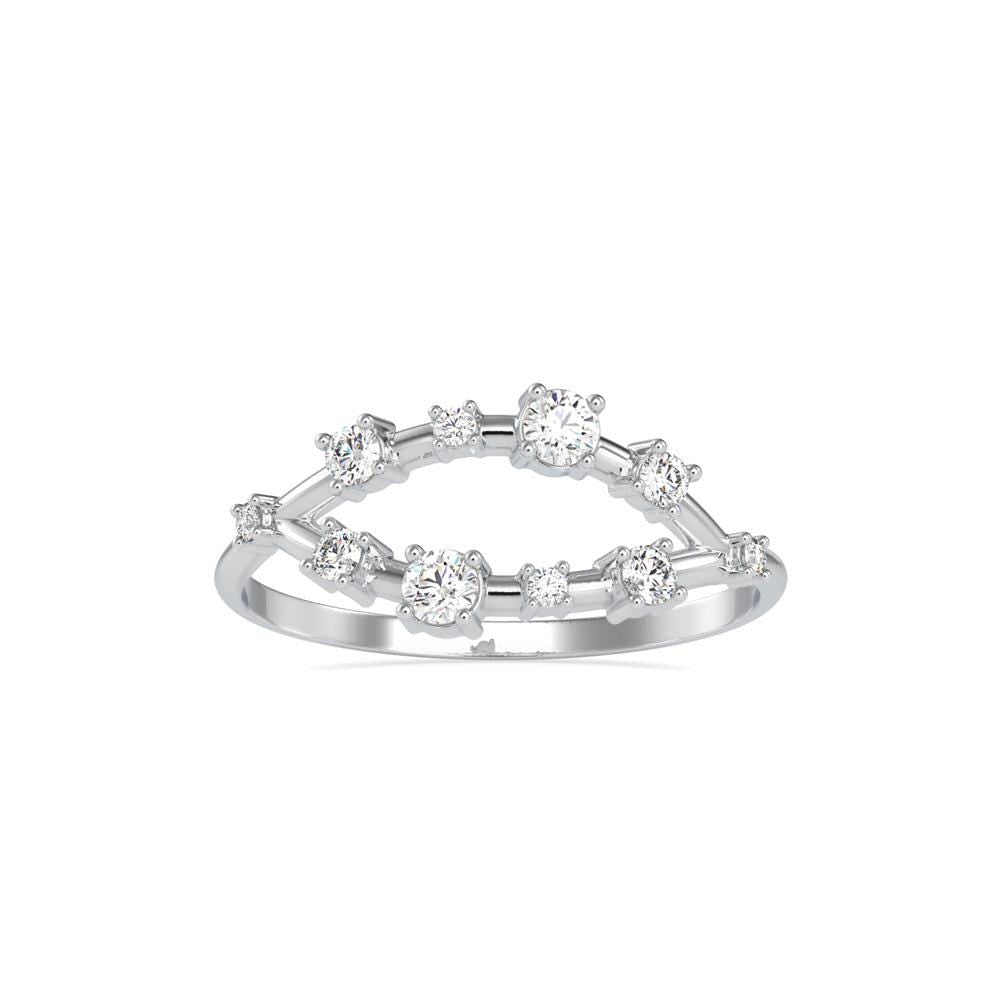 Minimal Evil Eye Shape Lab Grown Diamond Ring