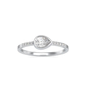 East West 0.35 CWT Pear Cut Diamond Engagement Ring