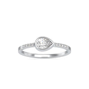 East West 0.35 CWT Pear Solitaire Lab Grown Diamond Ring