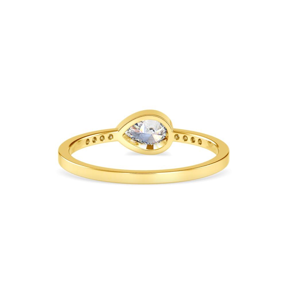 East West 0.35 CWT Pear Solitaire Lab Grown Diamond Ring
