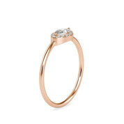 East West Marquise Solitaire Halo Diamond Ring