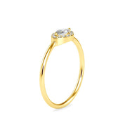 East West Marquise Solitaire Halo Diamond Ring