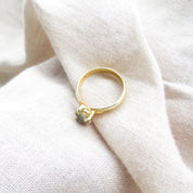 Gray Raw Diamond Solitaire Everyday Wear Ring