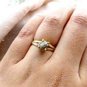 Gray Raw Diamond Solitaire Everyday Wear Ring