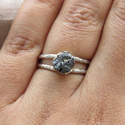 Black Raw Diamond Solitaire Everyday Wear Ring