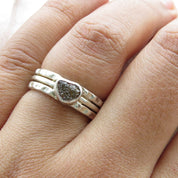 Raw Rough Brown Diamond Solitaire Ring