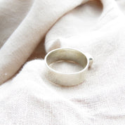 Raw Rough Gray Diamond Solitaire Band Ring