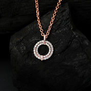 Double Aura Round Diamond Charm Pendant