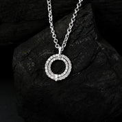 Double Aura Round Diamond Charm Pendant