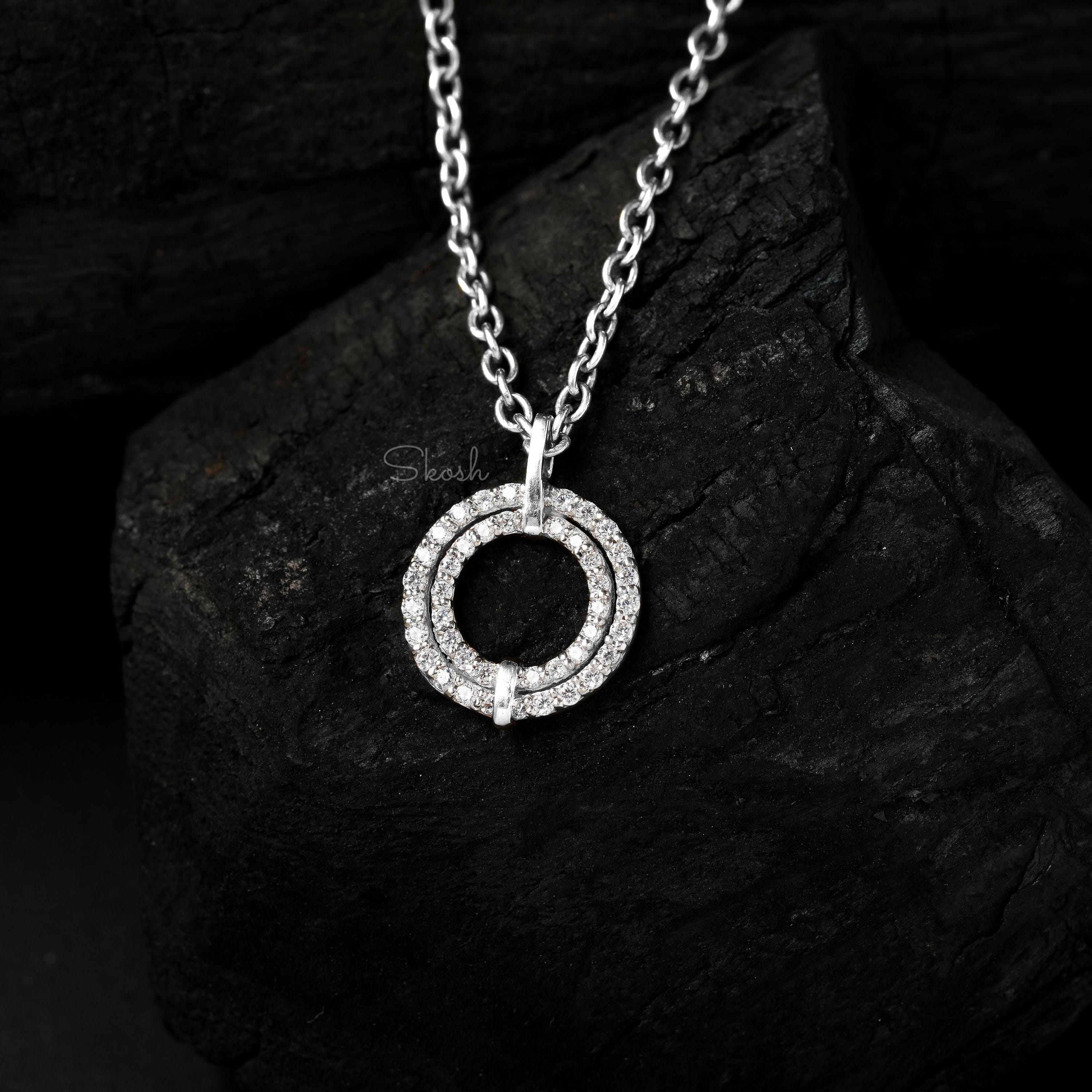Double Aura Round Diamond Charm Pendant