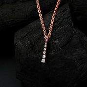 Vertical Line Diamond Charm Pendant